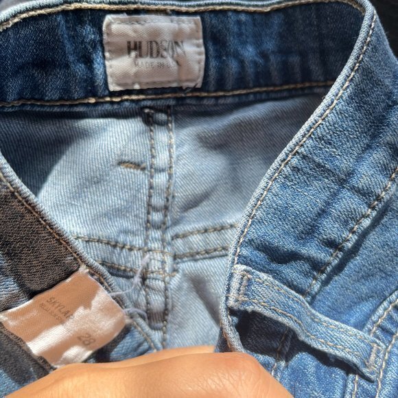 Hudson Skylar Relax Slim Straight Crop Jeans in Ador Womens Size 28 Distressed - Picture 6 of 9